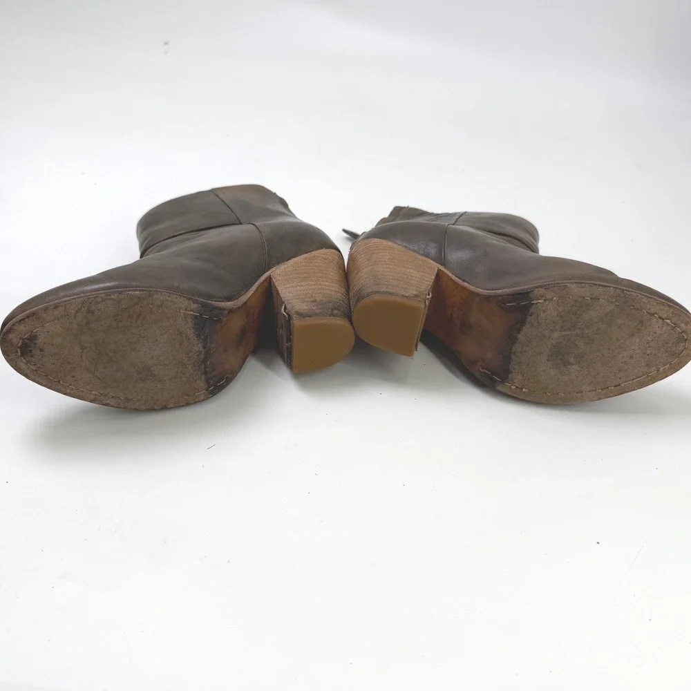 Rag &‎ Bone Newbury Ankle Boots Women 5 Leather Block Heel Distressed Chic Indie